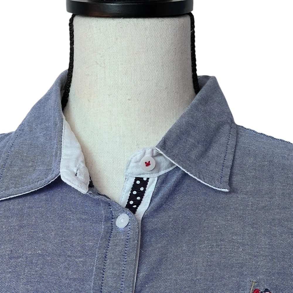 U.S. Polo Assn. Women's Botton Dn Long Sleeve Blue Collared Shirt SzM Pre-owned - Picture 5 of 8